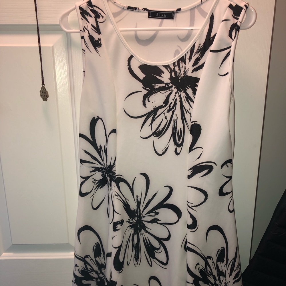 Black + White Flower Dress